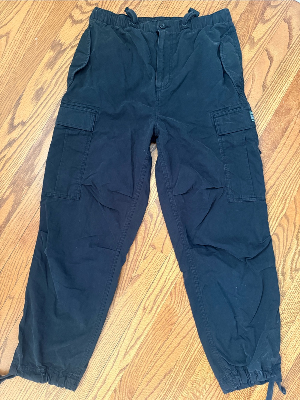 Black Cargo Jogger Pants - Casual Utility Style